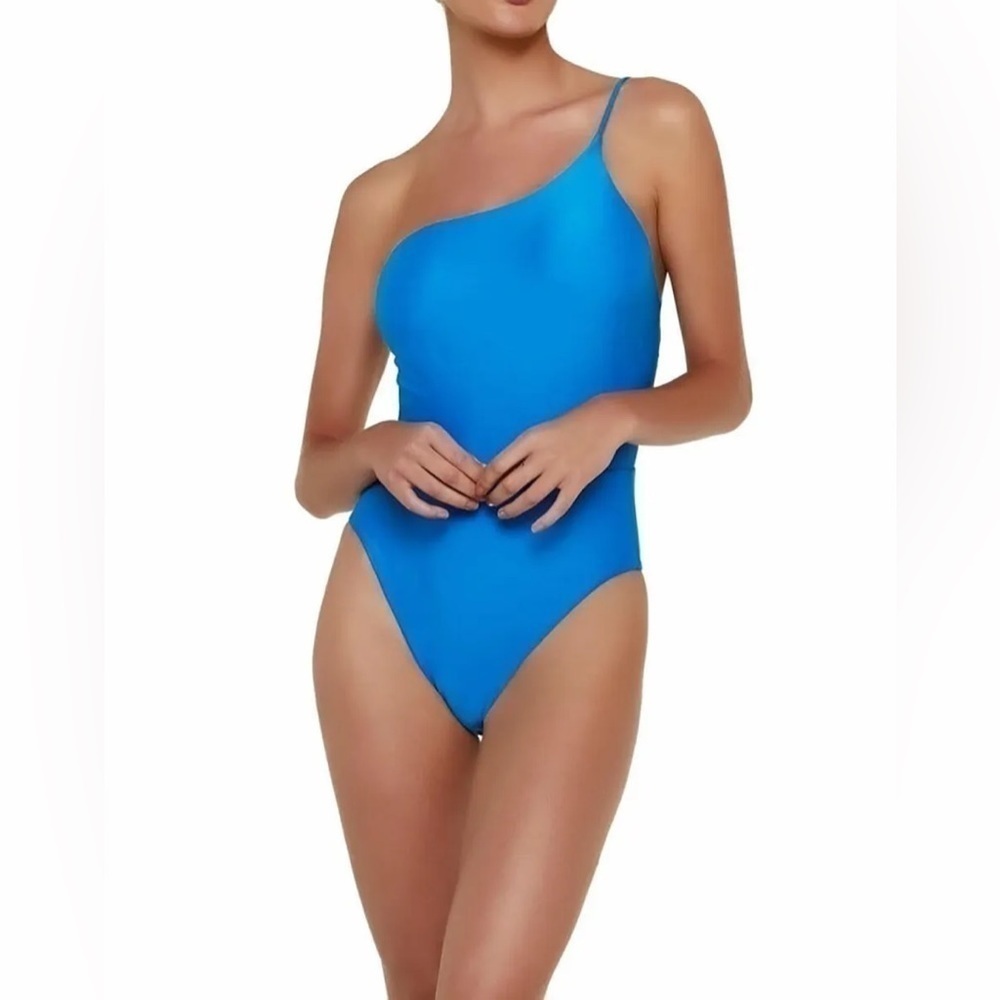 New! ViX Paula Hermanny Solid Iris one piece Swimsuit Blue size Small